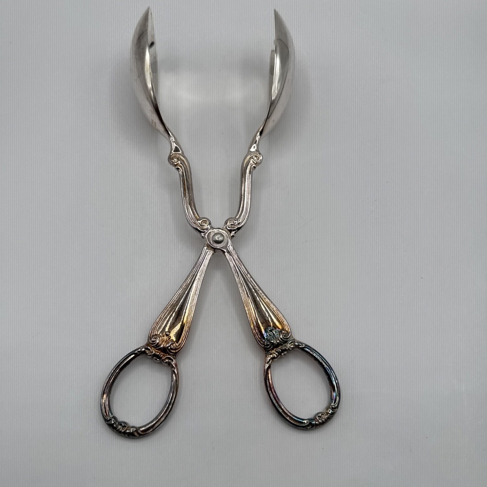 VTG Gorham Heritage Silver-Plate Salad Tongs Servers Slotted Spoon, fork, 10.5"‎
